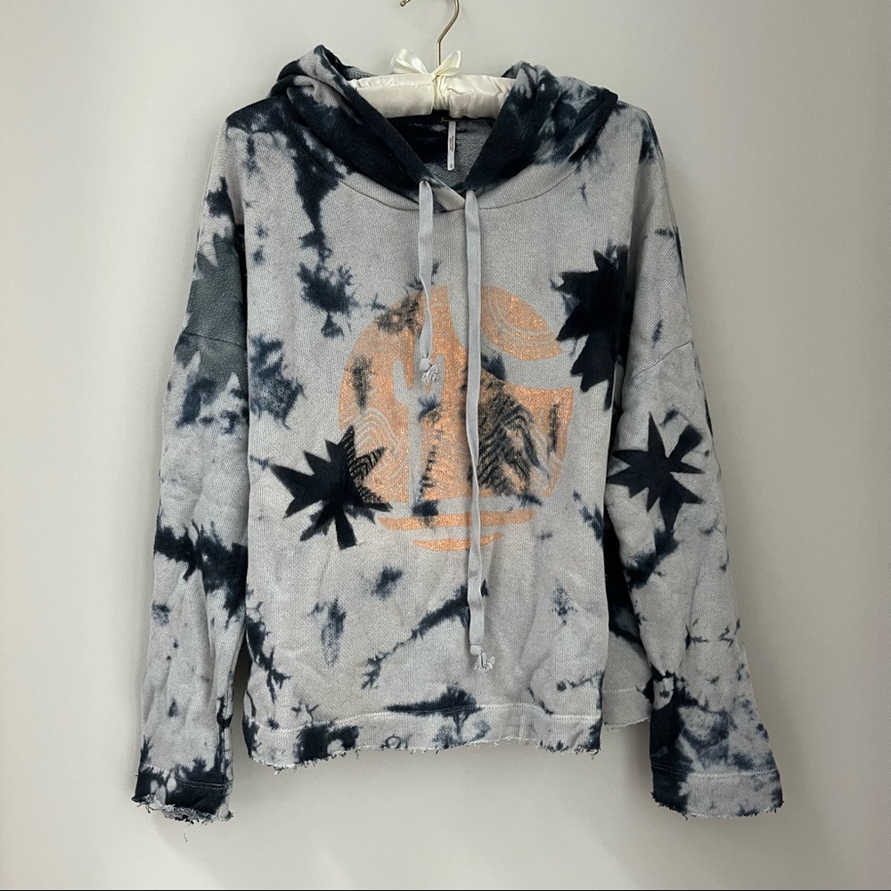 Free People blue tie-dyed hoodie